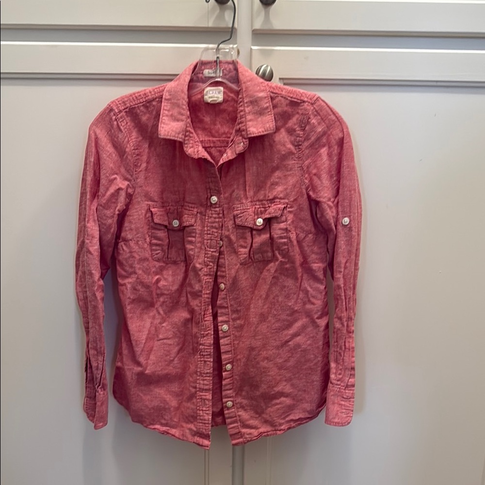 J. Crew Red Button Down Shirt